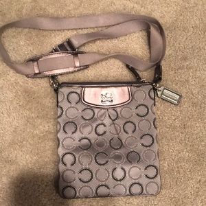 Silver/gray Coach crossbody